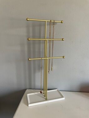 Umbra White & Gold Jewelry Organizer